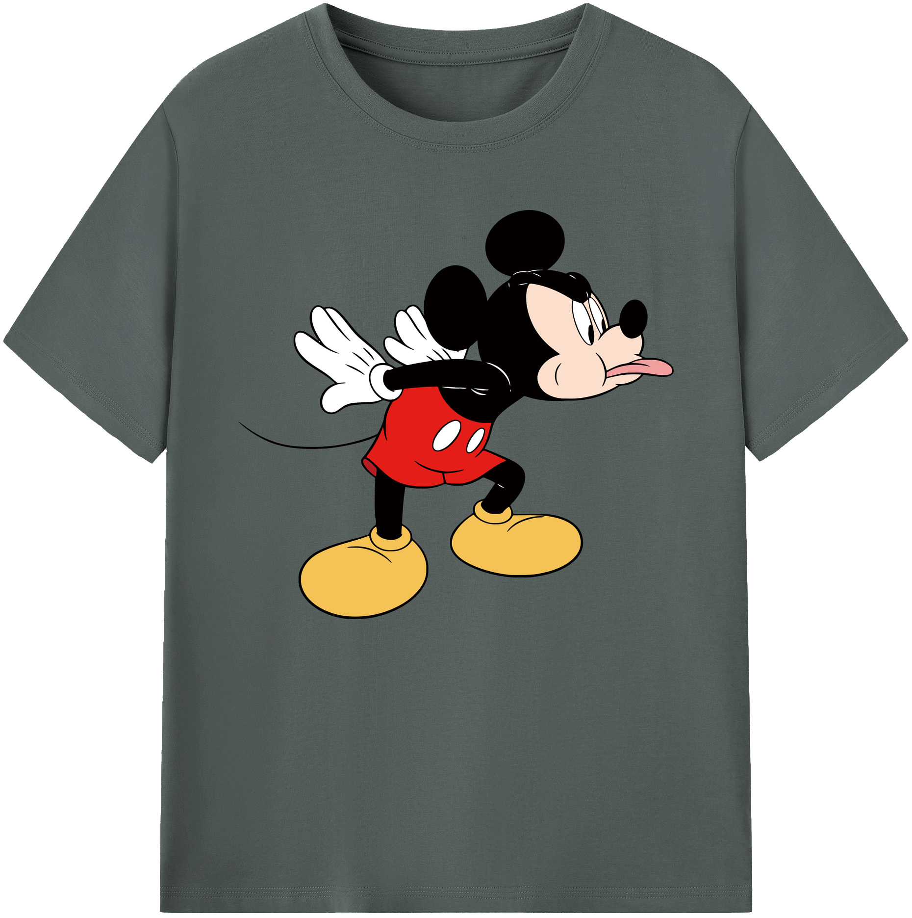 ミッキーマウス Mickey Mouse 綿100％ メンズ半袖Tシャツ｜肌触りやわらか＆通気性